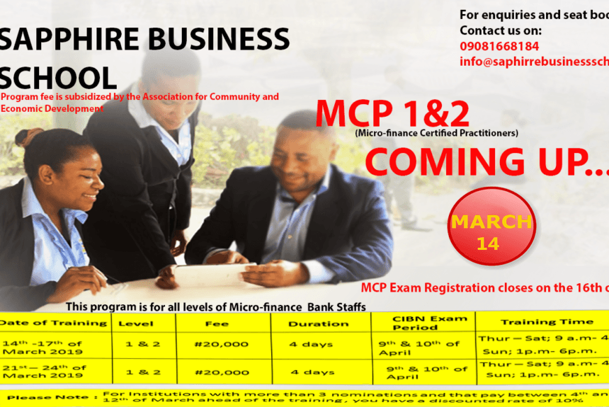Micro-finance Certified Practitioners (MCP 1 & 2) Program